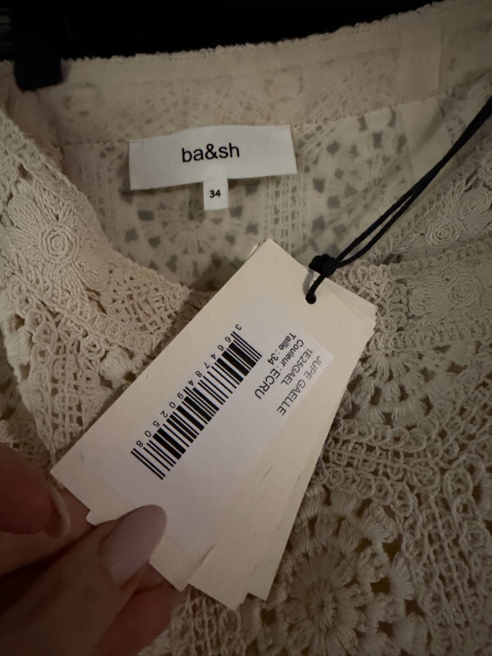 ba&sh Cream Crochet Midi Wrap Skirt - Picture 8 of 8